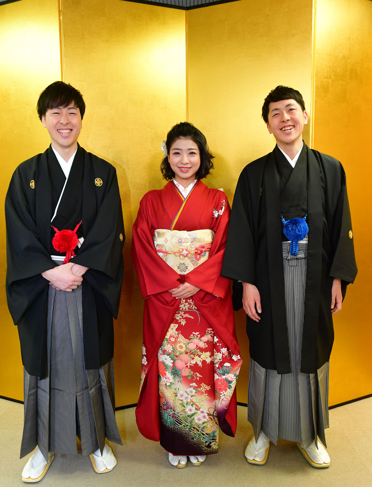 左から吉田たち・こうへい、井上安世、吉田たち・ゆうへい。