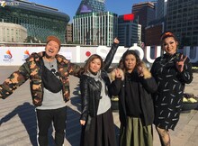 左からspan!水本、海原やすよ ともこ、フェミニーナ。