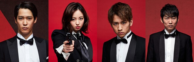 左から、味方良介、今泉佑唯、佐藤友祐、NON STYLE石田。