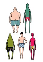 「ぱんつさん」と「サラリーマン山崎シゲル」のコラボイラスト。