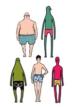 「ぱんつさん」と「サラリーマン山崎シゲル」のコラボイラスト。