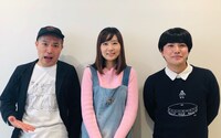 左からラブレターズ塚本、もふくちゃん、ラブレターズ溜口。