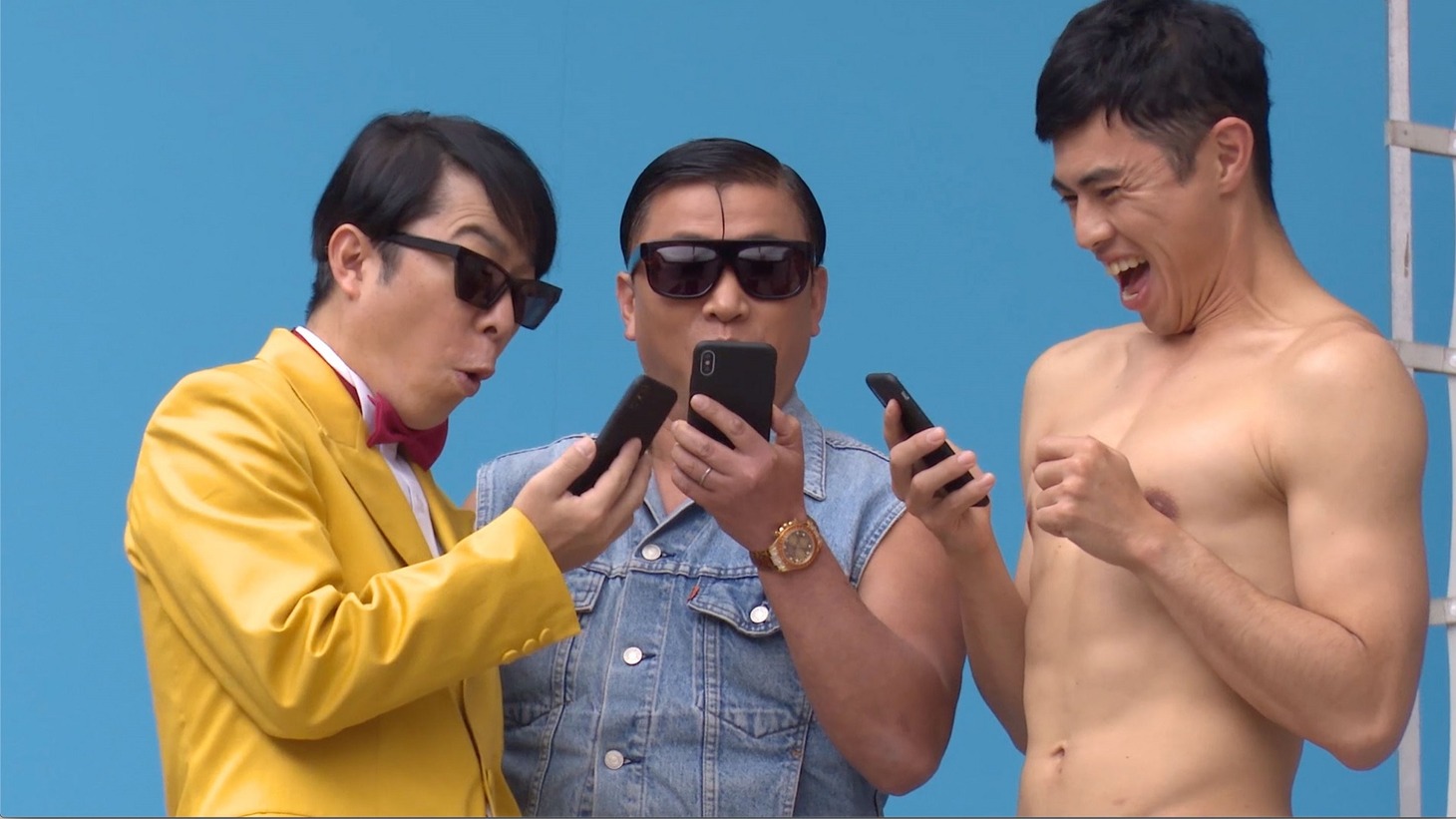 WebCM「モンストで GETWILD！ミュージックビデオ」編の撮影中の様子。