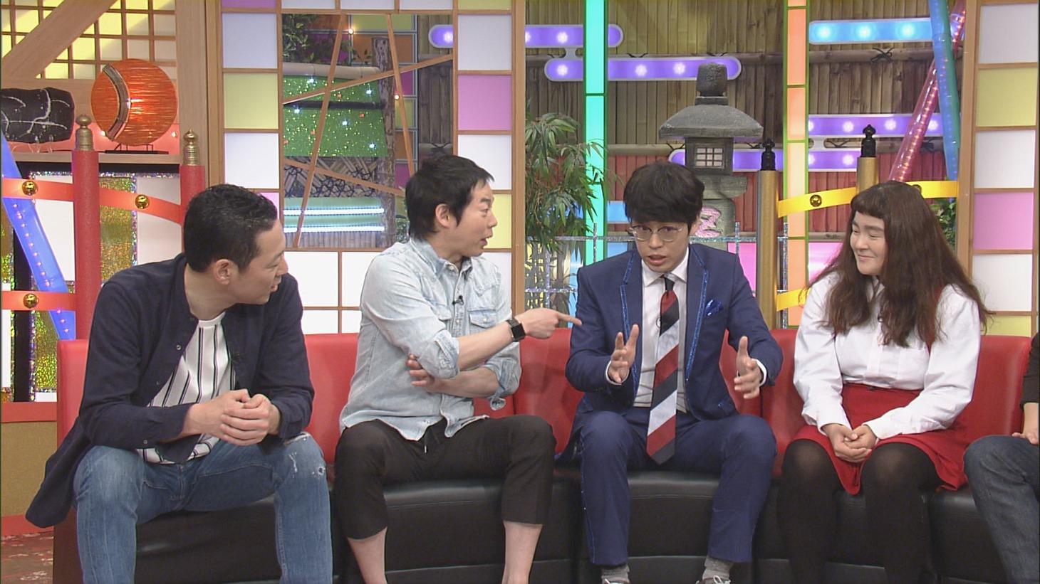 「本能Z」に出演する（左から）東野幸治、今田耕司、ゆにばーす。(c)CBC