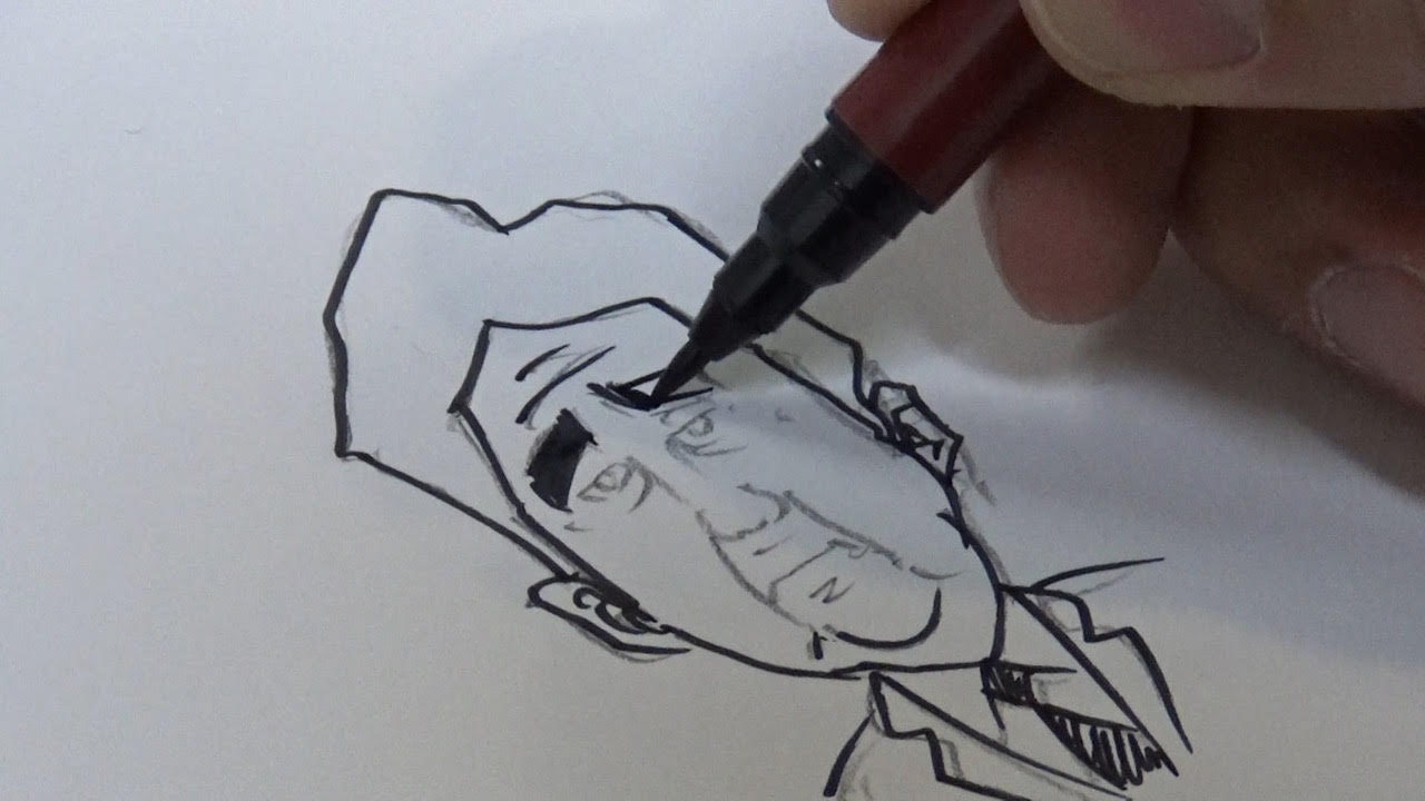 安倍総理のイラストを描くレイザーラモンHG。c)MBS