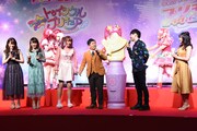 「映画プリキュアミラクルユニバース」会見の様子。
