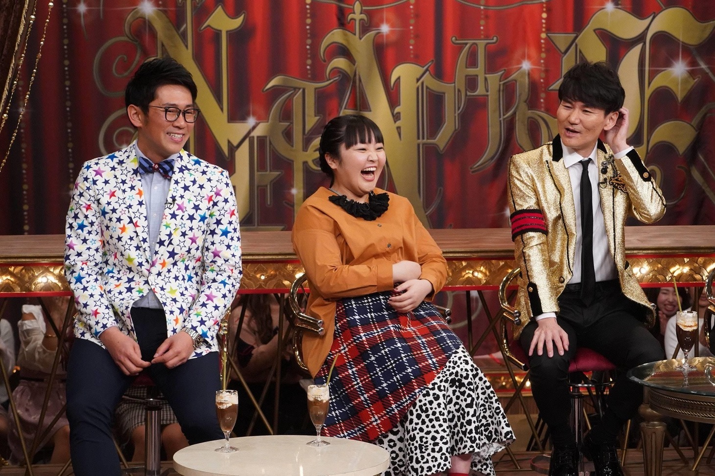 （左から）ビビる大木、柳原可奈子、南原清隆。(c)フジテレビ