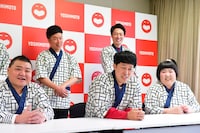 吉本新喜劇60周年新体制発表会見の様子。