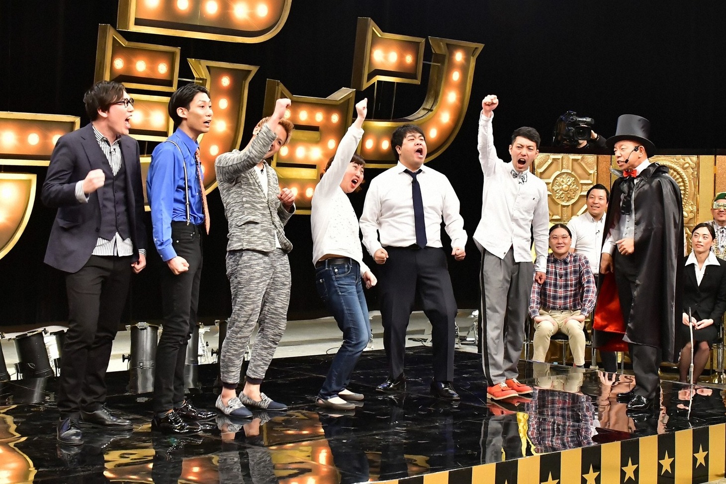 「有田ジェネレーション」に出演する「サンドウィッチマン激推し芸人」たち。(c)TBS