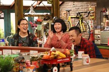 「おかべろ」に出演する（左から）たんぽぽ、ナインティナイン岡村。(c)関西テレビ