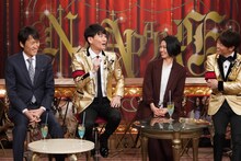 （左から）千原ジュニア、南原清隆、二階堂ふみ、陣内智則。(c)フジテレビ