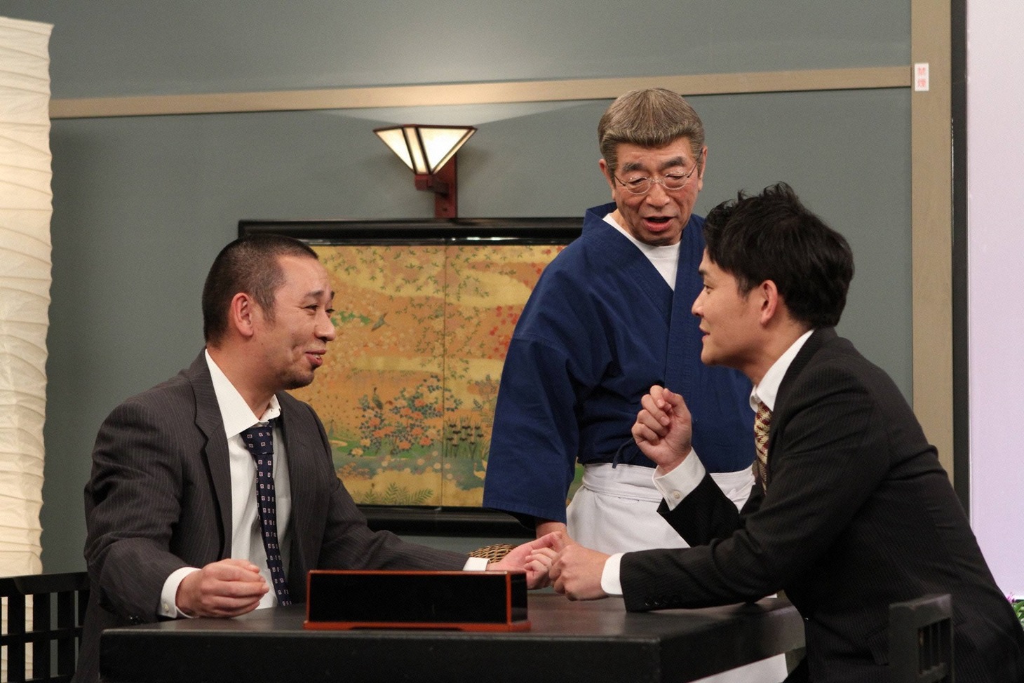 「志村けんのだいじょうぶだぁ 春一番爆笑スペシャル」に出演する志村けん（中央）と千鳥。(c)フジテレビ