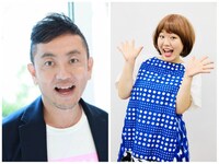 MCを務める（左から）ガンリキの佐橋大輔、小出真保。