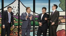「お笑い演芸館＋」に出演するサンドウィッチマン（中央）とナイツ。(c)BS朝日