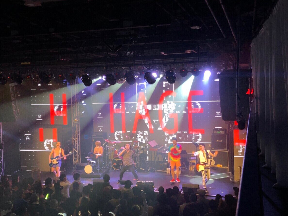 禿夢によるライブの様子。