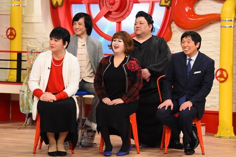 「大物ものまねタレント大集合スペシャル」に集結する5名。(c)関西テレビ