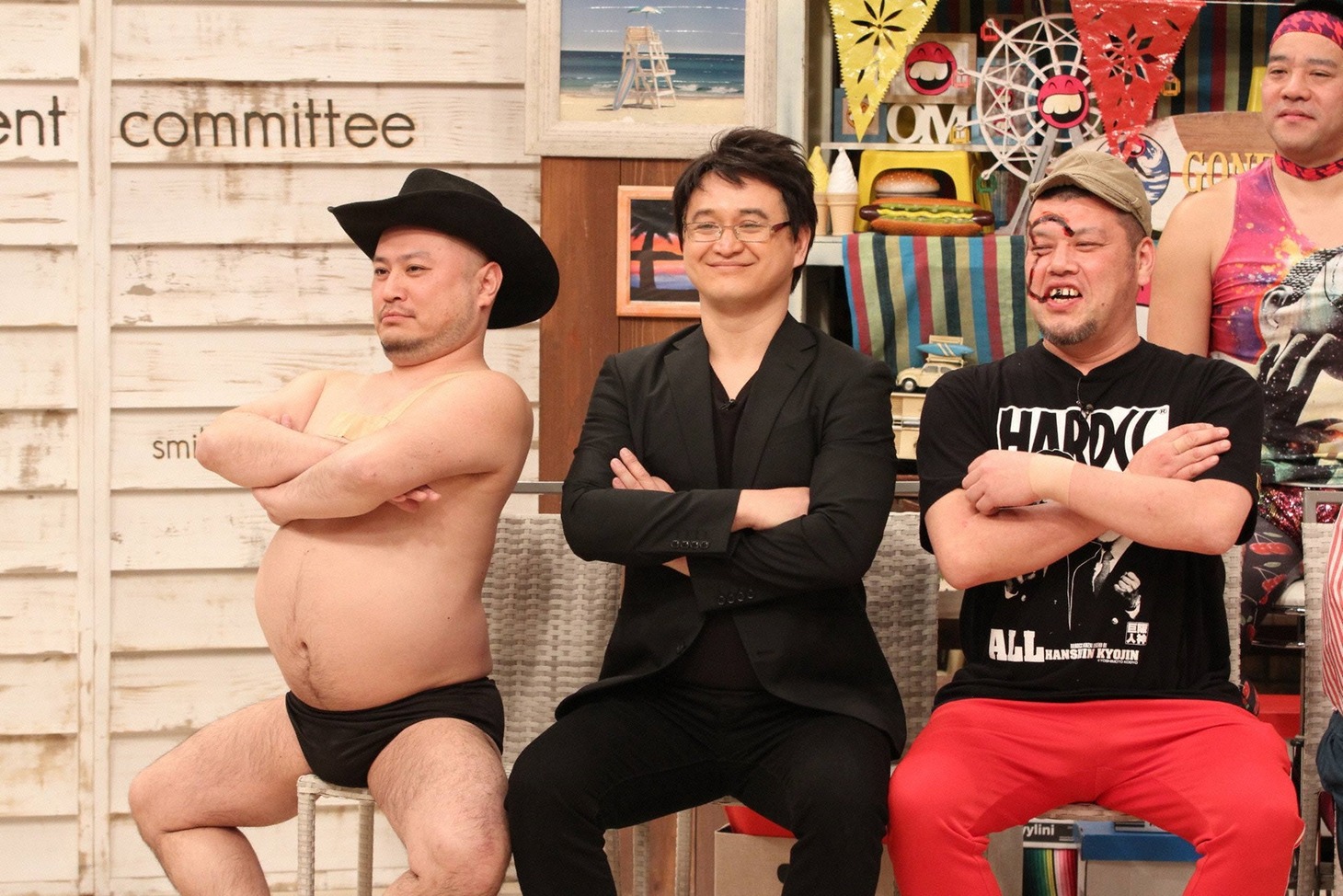 「さんまのお笑い向上委員会」に出演する（左から）ハリウッドザコシショウ、ガリットチュウ福島、野性爆弾くっきー。(c)フジテレビ
