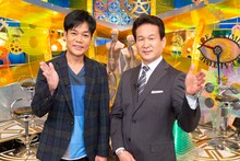 左からネプチューン名倉、辛坊治郎。(c)読売テレビ