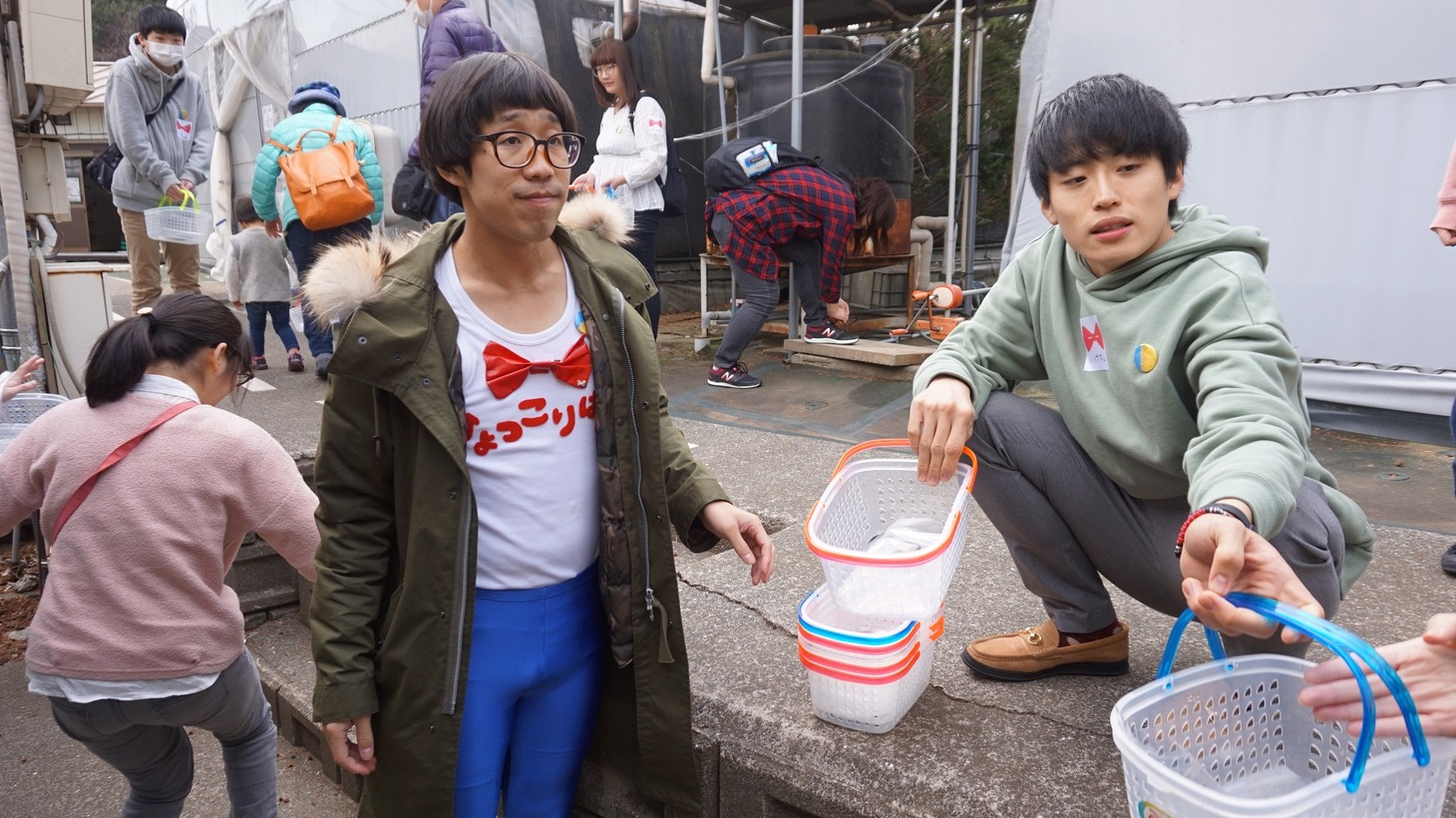 シイタケ狩りのワンシーン。