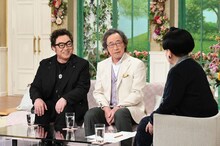 「徹子の部屋」に出演する（左から）コロッケ、武田鉄矢、黒柳徹子。(c)テレビ朝日