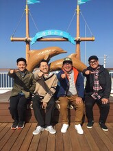 左からスピードワゴン井戸田、バナナマン設楽、カンニング竹山、兵動大樹。(c)フジテレビ