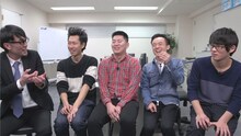 スパローズ大和（左端）とトークする男スペシャル、マリオネットブラザーズ。