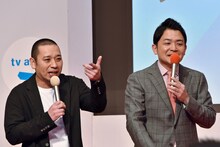テレビ朝日の2019年度入社式にゲストとして登壇した千鳥。
