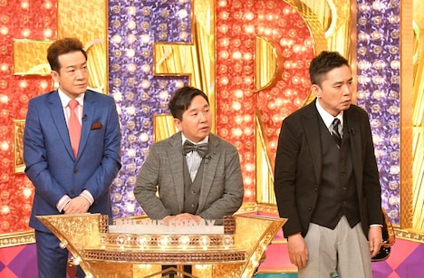爆笑問題とスペシャルゲストMCの田原俊彦（左）。(c)TBS