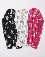 総柄スウェットカラーシャツ