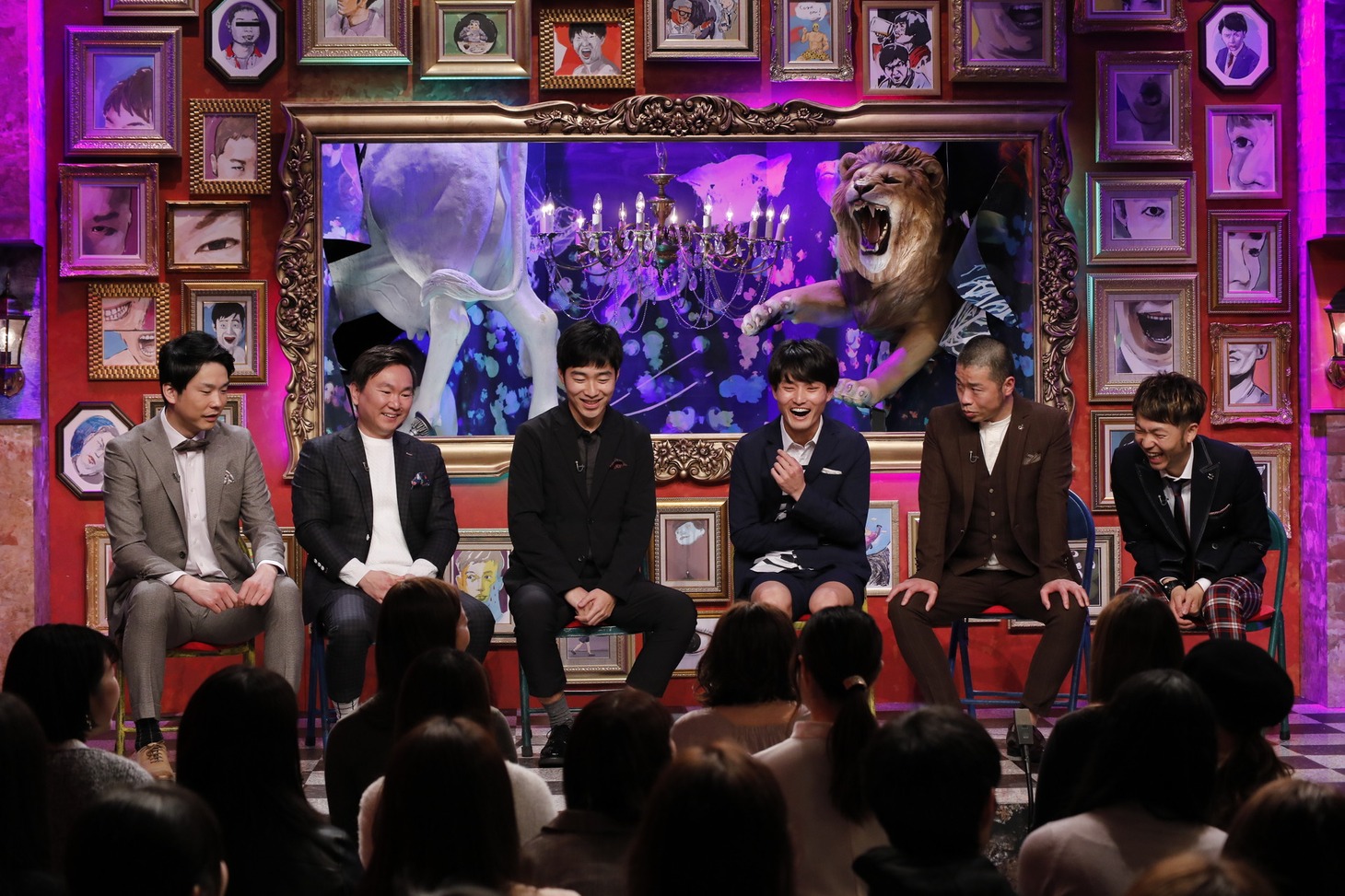 （左から）かまいたち、ジャルジャル、アキナ。(c)ABC