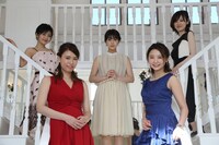 「ザ・リアリティ・ショー～突然コマーシャルドラマ2～」に出演する（左から）小池美由、紺野ぶるま、柳ゆり菜、おのののか、大後寿々花。(c)フジテレビ