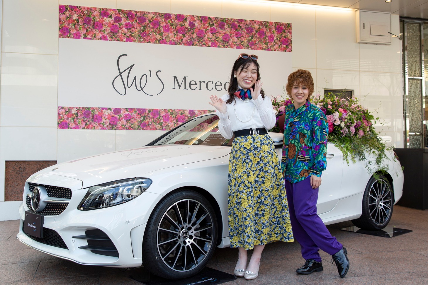 「Mercedes me GINZA the limited store」オープニングセレモニーにゲスト出演した尼神インター。