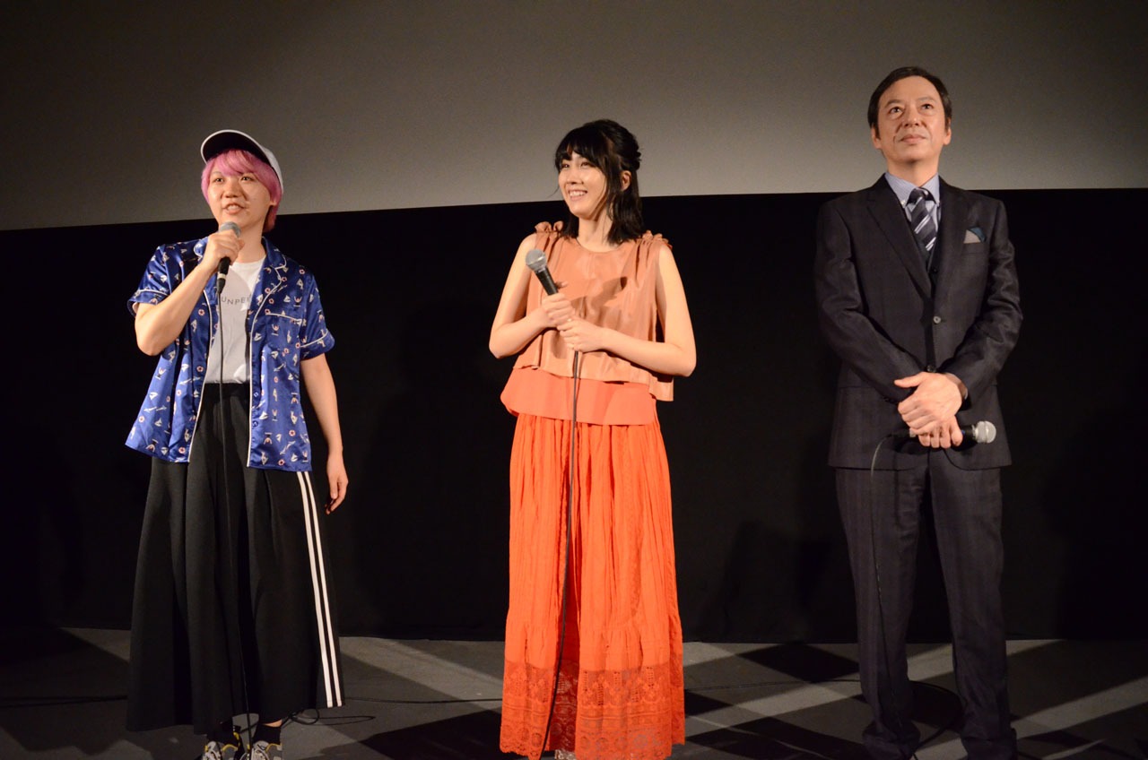 「おいしい家族」舞台挨拶の様子。