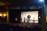 「バイオレンス・ボイジャー」舞台挨拶の様子。