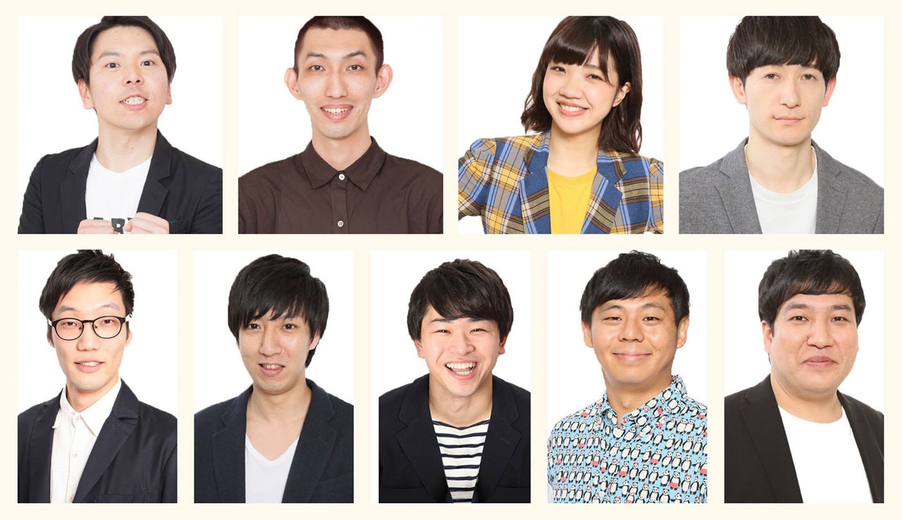 上段左からサンシャイン坂田、やさしいズ・タイ、3時のヒロイン福田、LOVEたつろう。下段左から男性ブランコ平井、そいつどいつ松本、ダンビラムーチョ原田、カゲヤマ益田、LOVE奥村。