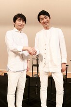 左から石田彰、NON STYLE石田。