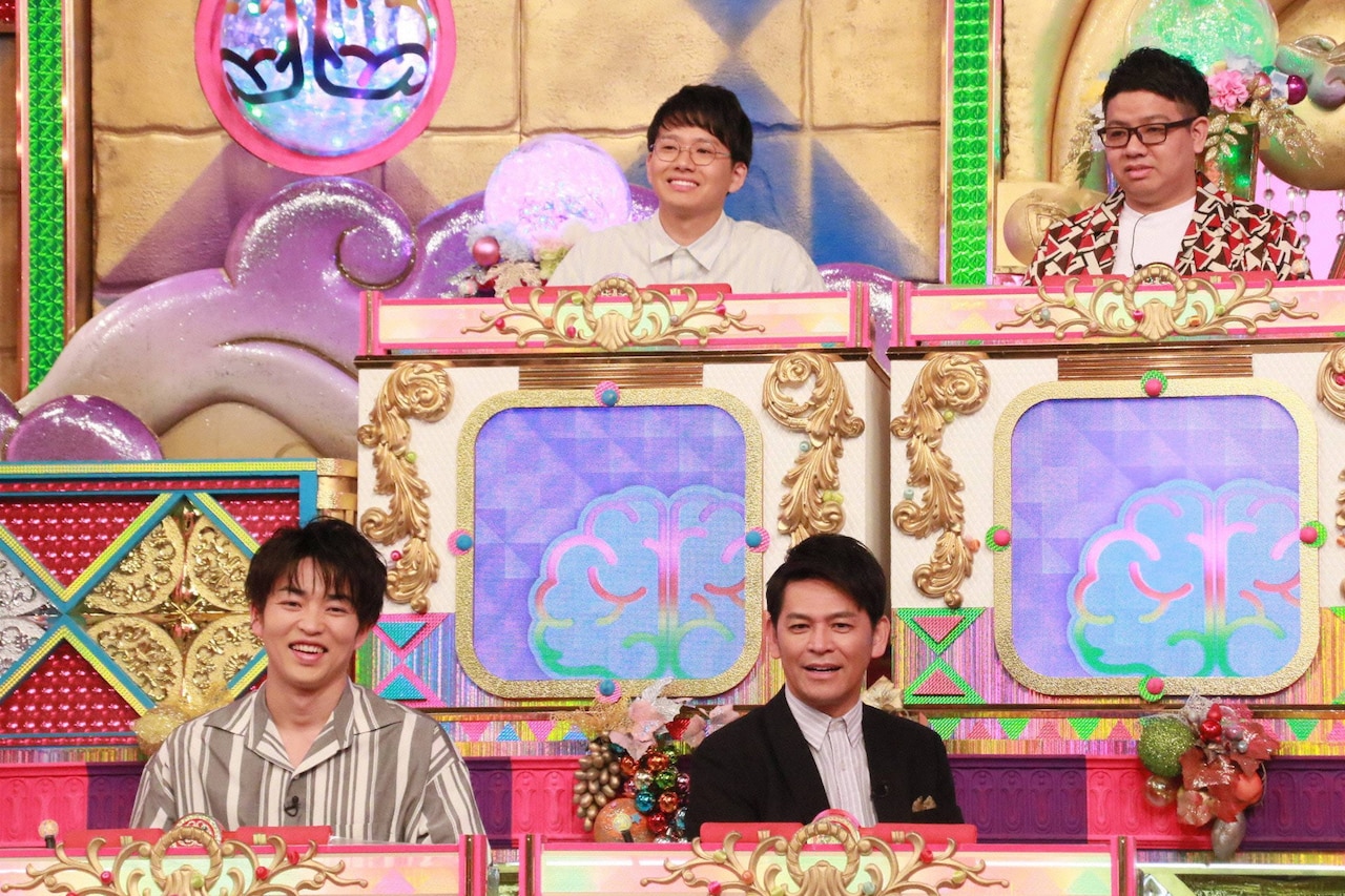 「潜在能力テストSP」に出演する（下段左から）KENZO、ますだおかだ岡田と、ミキ（上段）。(c)フジテレビ