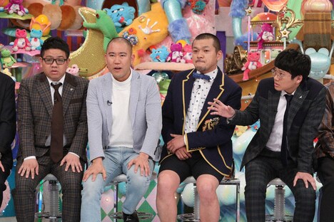 (左から)ミキ昴生、コロコロチキチキペッパーズ・ナダル、カミナリまなぶ、ミキ亜生。(c)テレビ朝日