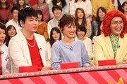 （左から）Mr.シャチホコ、福田彩乃、アイデンティティ田島。(c)フジテレビ