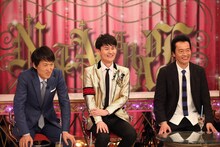 （左から）千原ジュニア、南原清隆、遠藤憲一。(c)フジテレビ