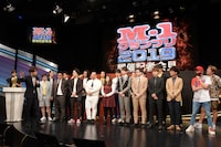 「M-1グランプリ2019」開催記者会見の様子。