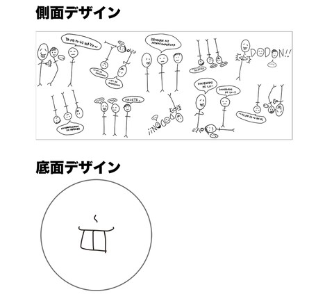 四千頭身マグカップのデザイン。