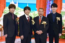 「土曜プレミアム『こんな休日どうですか 内村バカリ南原出川が本気で考えた！最高の旅SP』」に出演する（左から）内村光良、バカリズム、出川哲朗、南原清隆。