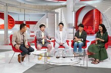 左からくりぃむしちゅー上田、霜降り明星、藤木直人、森泉。(c)日本テレビ