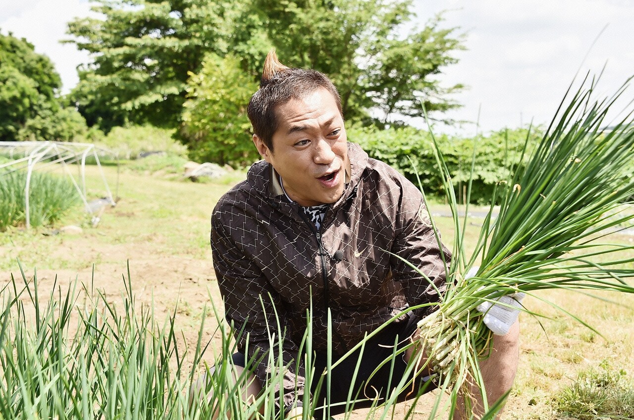 はなわが宇都宮でネギニラ収穫、ベースも弾く