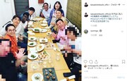 石橋貴明がInstagramに投稿した矢作会との写真。
