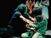 劇団「新葡萄」の公演の様子。
