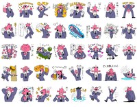 「ビジネスフィッシュ」LINEスタンプのイメージ。