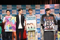 左からはんにゃ、野性爆弾ロッシー、ありがとう・ぁみ。