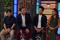 左から中川家、原田龍二、池田美優。(c)読売テレビ